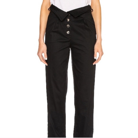 The Range STRUCTURED TWILL BELTED PAPERBAG PANTS - Picture 3 of 4